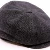 Alfonso Deste Newsboy Cap Kioto Cashmere Chevron Antraciet -Hoeden Winkel 1943714970