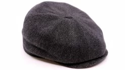 Alfonso Deste Newsboy Cap Kioto Cashmere Chevron Antraciet