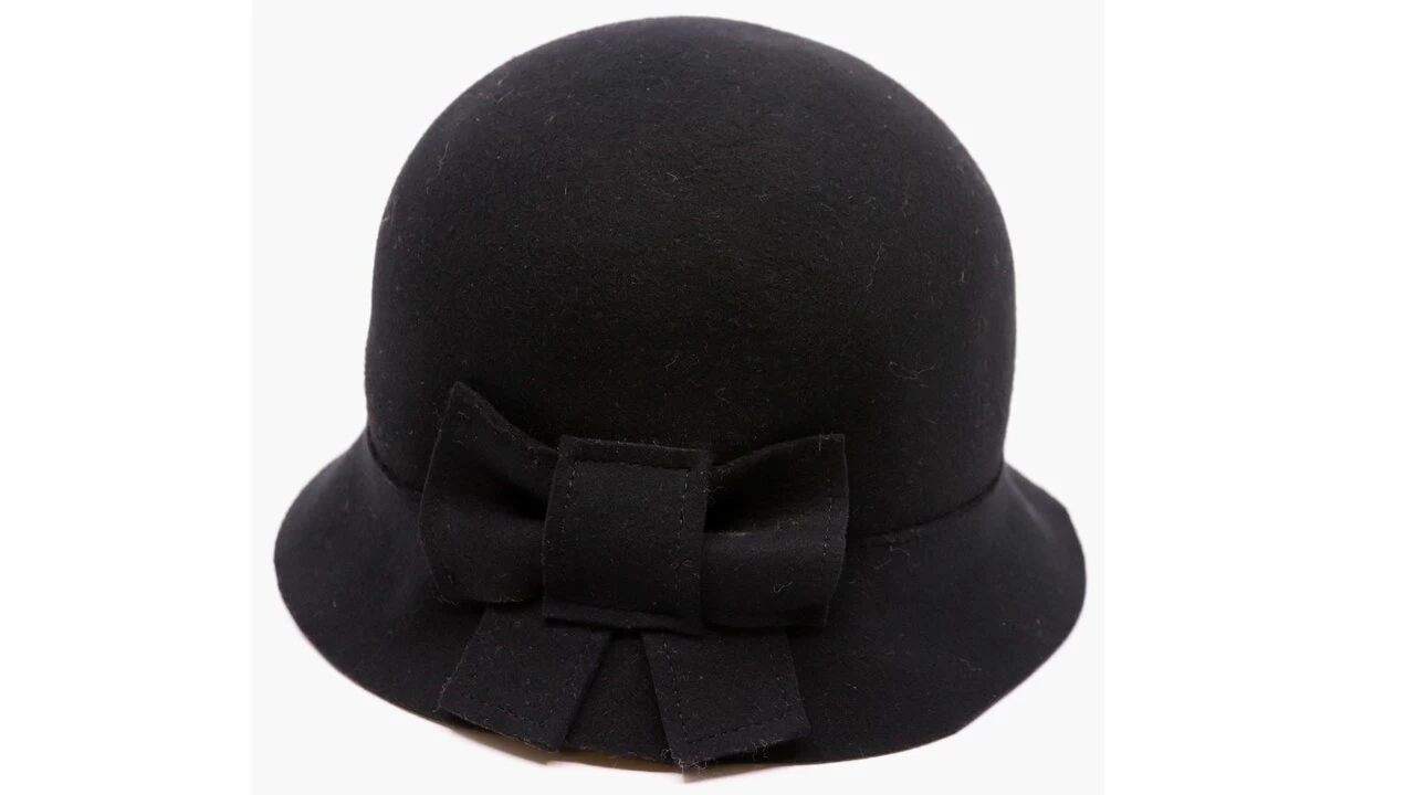 Seeberger Cloche Wolvilt Strik Black 4 Seeberger Cloche Wolvilt Strik Black - Afbeelding 2