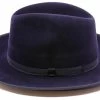 Panizza Fedora Royal Aosta Bies Haarvilt Navy -Hoeden Winkel 1943921019
