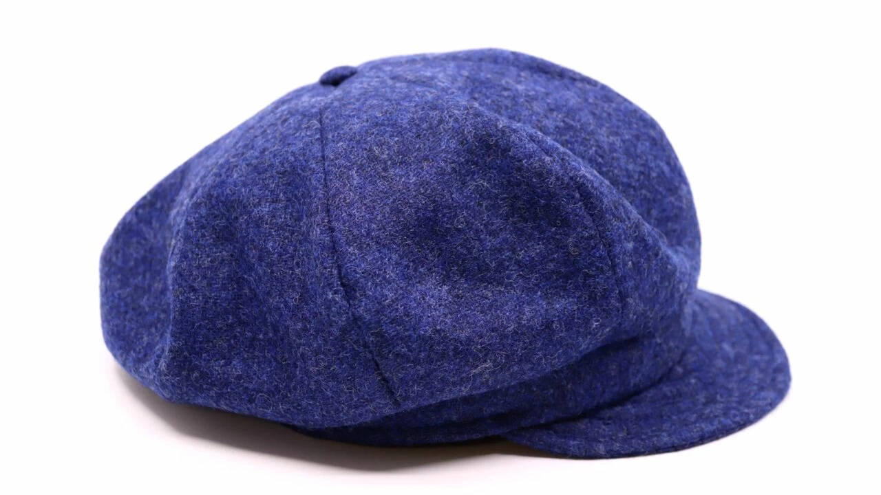 Eigen Atelier Dames Ballonpet Shetland Wol Jeansblauw 3 Eigen Atelier Dames Ballonpet Shetland Wol Jeansblauw