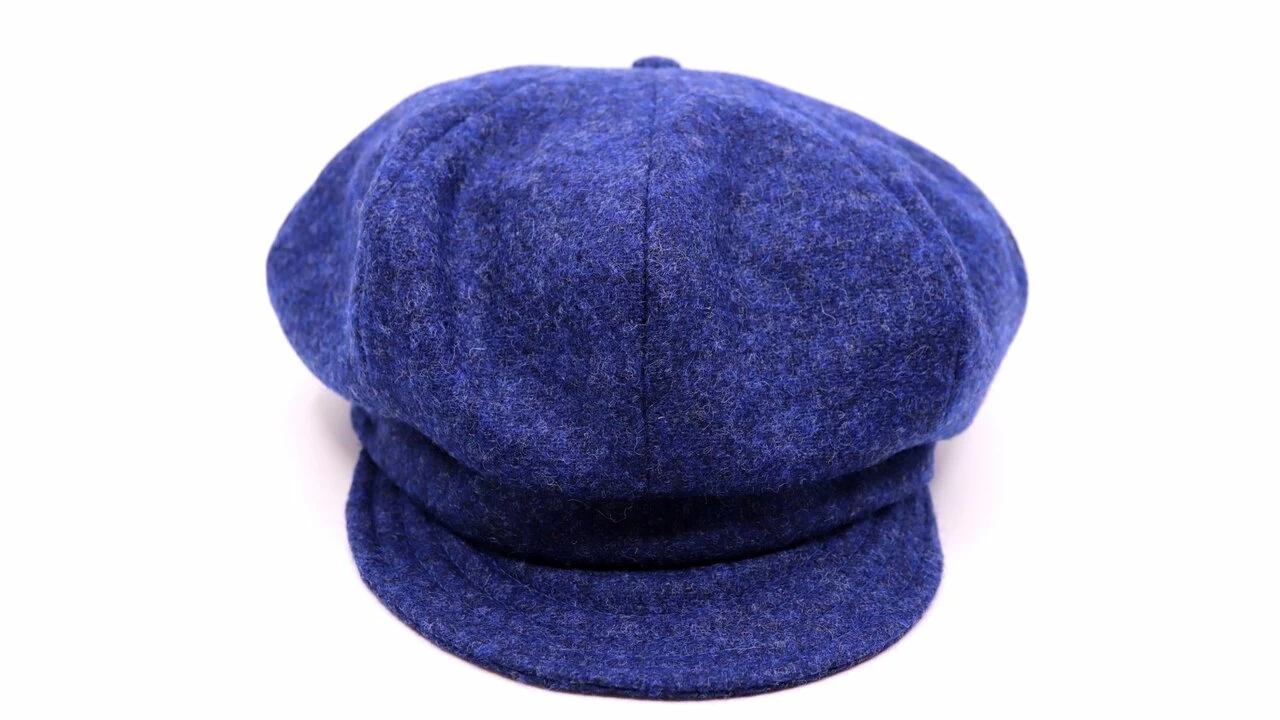 Eigen Atelier Dames Ballonpet Shetland Wol Jeansblauw 4 Eigen Atelier Dames Ballonpet Shetland Wol Jeansblauw - Afbeelding 2