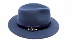 Panizza Fedora Aquila Bespoke Haarvilt Velvet And Satin On The Rocks Jeansblue -Hoeden Winkel 1946652501