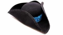 Jos Van Dijck Drie Steek Piratenhoed Wol Zwart En Blauw