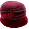 Panizza Cloche Met Strik Clarice Wolmix En Fluweel Bordeaux -Hoeden Winkel 1952455101
