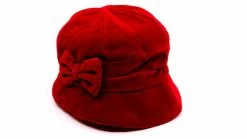 Panizza Cloche Met Strik Clarice Fluweel Deep Red