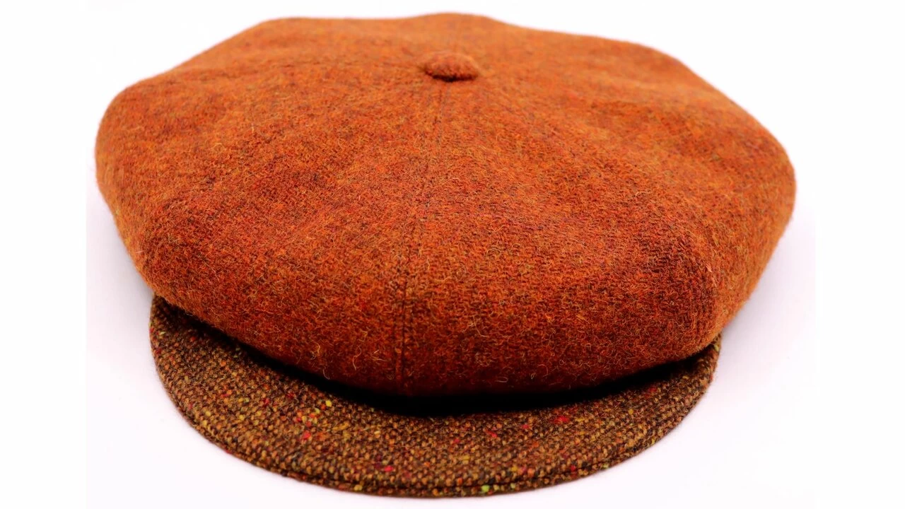 Portaluri Dames Volumineuze Ballonpet Alis Harris Tweed Roest Spikkel 4 Portaluri Dames Volumineuze Ballonpet Alis Harris Tweed Roest Spikkel - Afbeelding 2