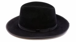 Panizza Fedora Royal Aosta Bies Haarvilt Zwart