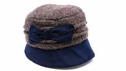 Panizza Cloche Met Strik Clara Fluweel En Wolmix Bruin En Navy