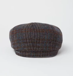 Stetson Newsboy Cap Hatteras Harris Tweed Taupe Petrol Roest -Hoeden Winkel 1957746495