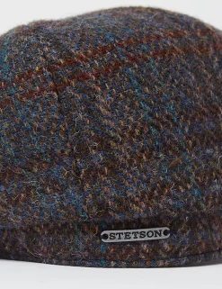 Stetson Newsboy Cap Hatteras Harris Tweed Taupe Petrol Roest -Hoeden Winkel 1957746507