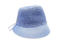 Seeberger Visor Cap Crochet Papierstro Light Blue -Hoeden Winkel 1963405092