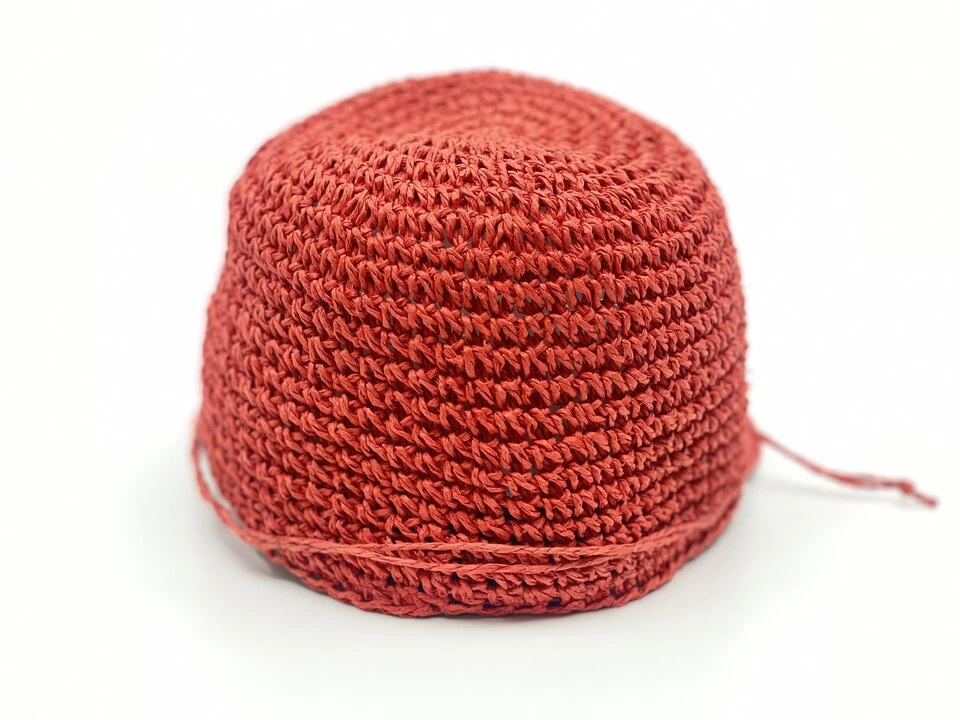 Seeberger Visor Cap Crochet Papierstro Coral Red 4 Seeberger Visor Cap Crochet Papierstro Coral Red - Afbeelding 2