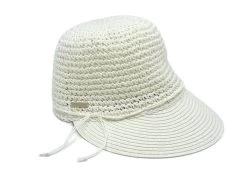 Seeberger Visor Cap Crochet Papierstro White