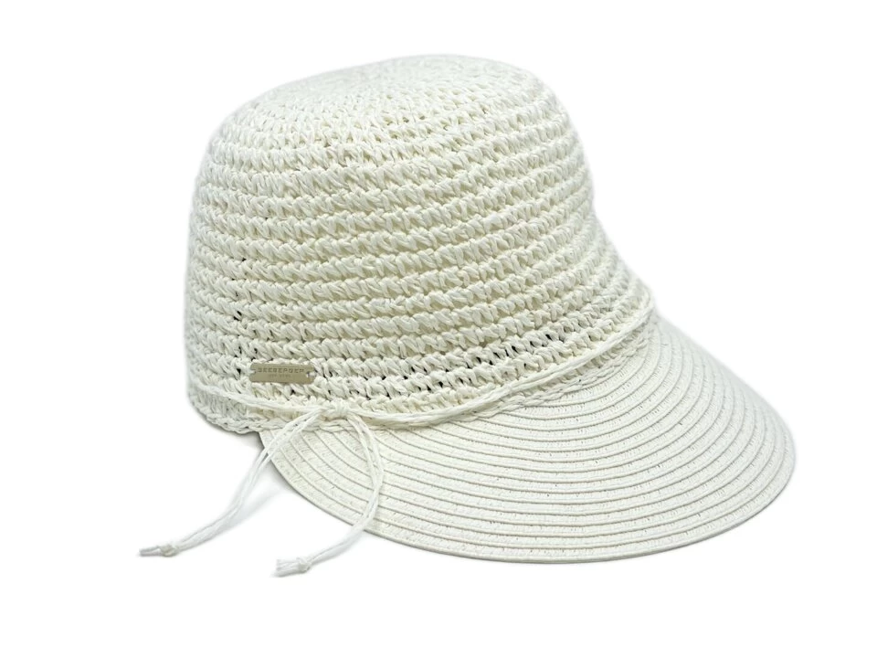 Seeberger Visor Cap Crochet Papierstro White 3 Seeberger Visor Cap Crochet Papierstro White