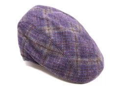 Jos Van Dijck Ivy Pet Met Cntr Klep Wol Ruit Dk Blauw Grijs