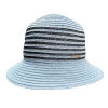 Seeberger Cloche Stro Stripe Light Blue Anthracite -Hoeden Winkel 1967437047