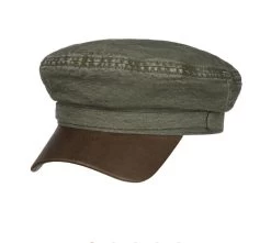 Stetson Peabody Fishermans Cap Cotton Linen Dark Green Olive