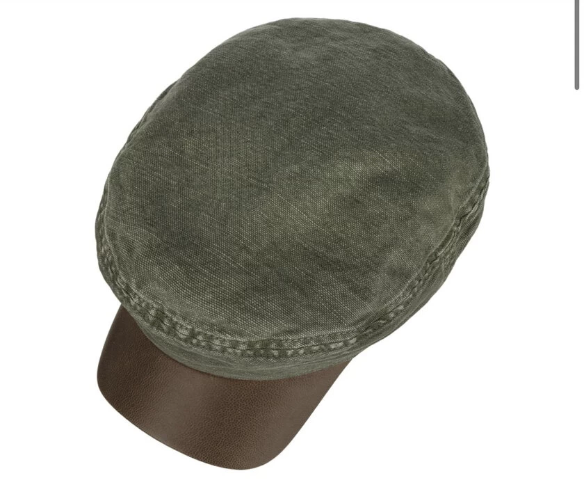 Stetson Peabody Fishermans Cap Cotton Linen Dark Green Olive 4 Stetson Peabody Fishermans Cap Cotton Linen Dark Green Olive - Afbeelding 2