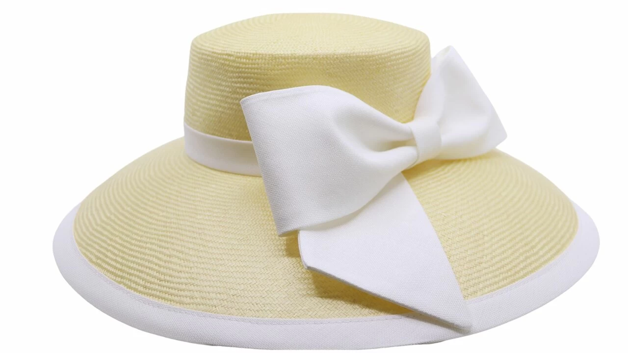Whiteley Occasion Hat Wide Brim Parasisal Charlotte Vanilla And White 3 Whiteley Occasion Hat Wide Brim Parasisal Charlotte Vanilla And White