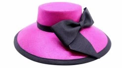 Whiteley Occasion Hat Wide Brim Parasisal Charlotte Cyclamen And Black