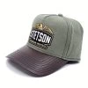 Stetson Trucker Cap Army American Heritage Cotton Linen Leatherlook Olive -Hoeden Winkel 1971354840