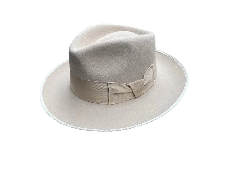 Jose Signes Fedora Gaudi Haarvilt Bies Bone 4 Jose Signes Fedora Gaudi Haarvilt Bies Bone - Afbeelding 2