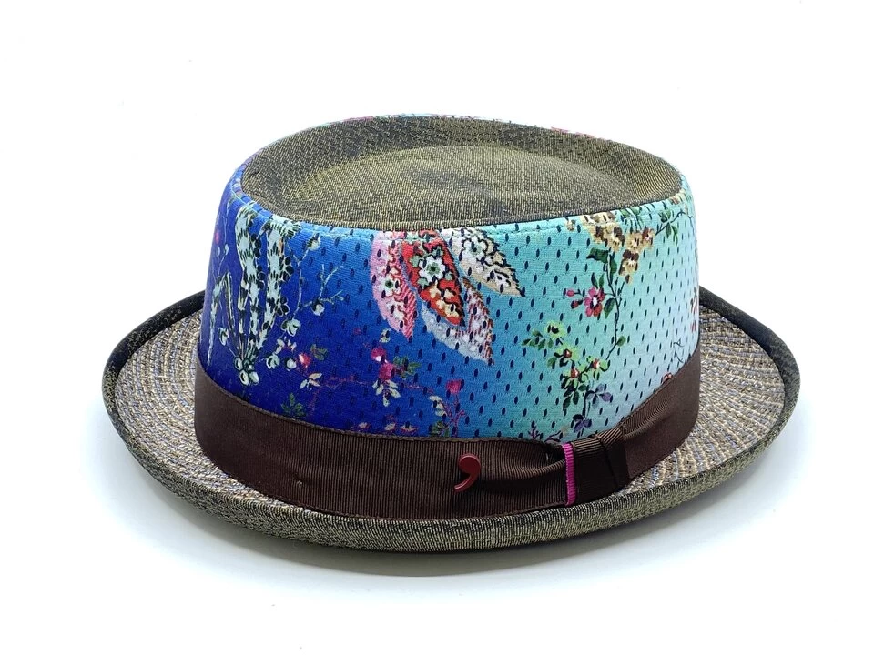 Alfonso D Este Pork Pie Jazz Hoed Po Laser Bloemen Bruin 3 Alfonso D Este Pork Pie Jazz Hoed Po Laser Bloemen Bruin