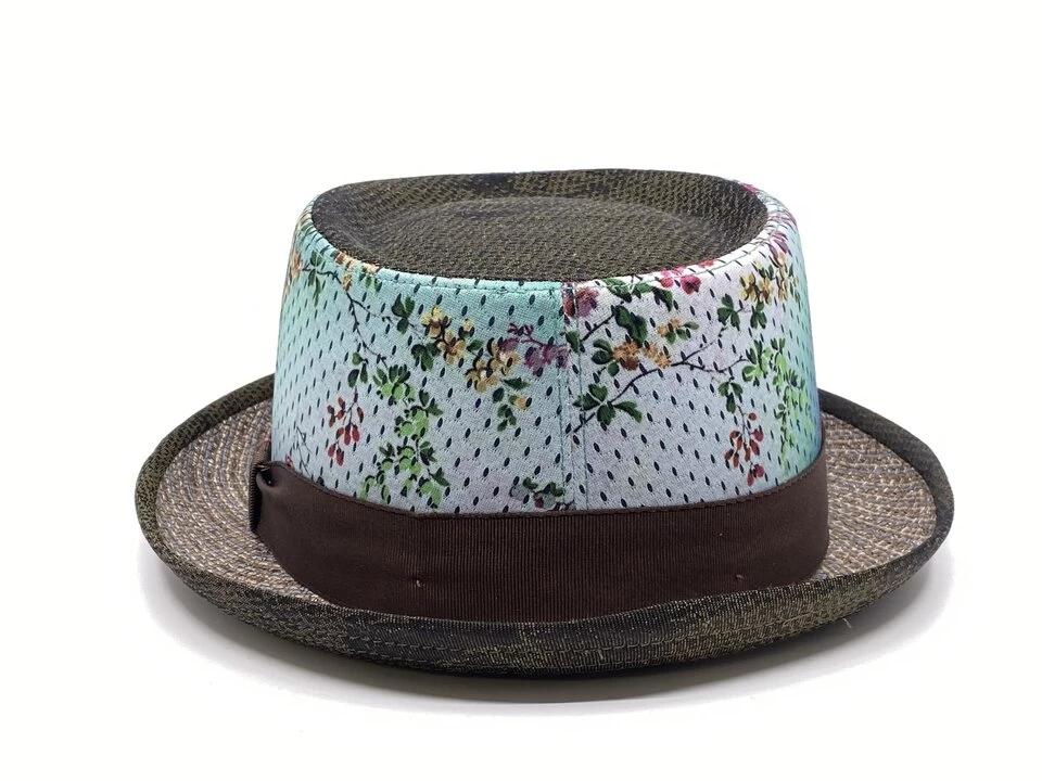Alfonso D Este Pork Pie Jazz Hoed Po Laser Bloemen Bruin 5 Alfonso D Este Pork Pie Jazz Hoed Po Laser Bloemen Bruin - Afbeelding 3