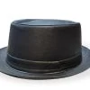 Jos Van Dijck Pork Pie Imitatie Geruwd Leder Zwart