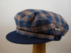 Once Schipperspet Blauw Ruit Oranje