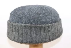 Fiebig Docker Wol Gebreide Rand Grijs Marine Blauw