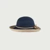 Robinsen Arwen Straw PO Sun Hat NAVY -Hoeden Winkel 1576766199