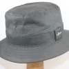 Wigens Bucket Classic Waxed Cotton Regenhoed ZWART -Hoeden Winkel 1714592580