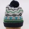 Fiebig Knitted Muts Met Pompom Turquoise Zwart Grijs En Groen -Hoeden Winkel 1753945402