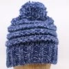 Fiebig Knitted Beanie Muts Met Pompom Blauw