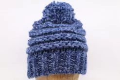 Fiebig Knitted Beanie Muts Met Pompom Blauw