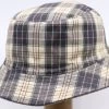 Mida Bucket Regenhoed Tartan Grijs Zwart Creme -Hoeden Winkel 1764774000