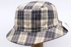 Mida Bucket Regenhoed Tartan Grijs Zwart Creme