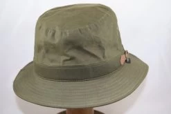 Wigens Bucket Classic Waxed Cotton Regenhoed Groen -Hoeden Winkel 1781066565