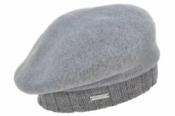 Seeberger Wollen Baret Met Gebreide Rand Smoke Grey
