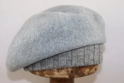 Seeberger Wollen Baret Met Gebreide Rand Smoke Grey -Hoeden Winkel 1794069012