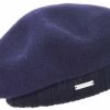 Seeberger Wollen Baret Met Gebreide Rand Marine Blauw -Hoeden Winkel 1794069042