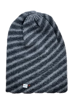 Bedacht Wollen Beanie Gestreept Antraciet