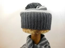 Bedacht Wool Cashmere Beanie Pompom Anthracite -Hoeden Winkel 1799608566