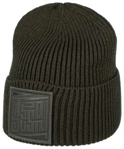 Stetson Po Beanie Embossed Badge Army Green