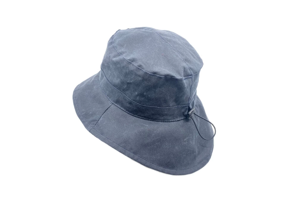 Jos Van Dijck Regenhoed Zuidwester Wax Tweed Marineblauw 3 Jos Van Dijck Regenhoed Zuidwester Wax Tweed Marineblauw