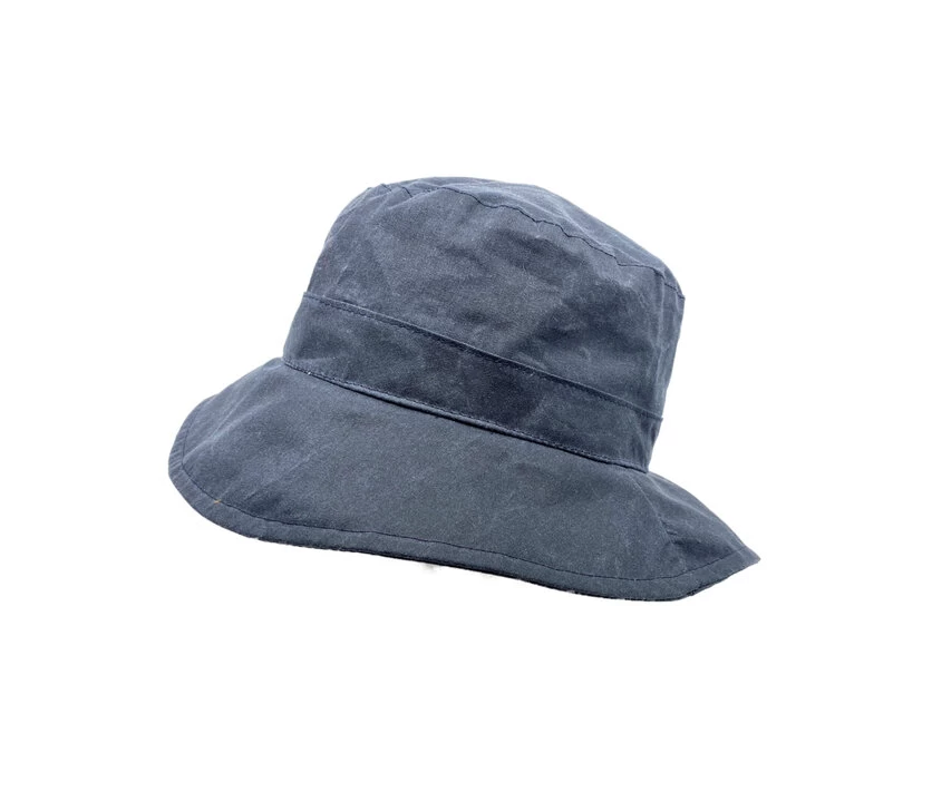 Jos Van Dijck Regenhoed Zuidwester Wax Tweed Marineblauw 4 Jos Van Dijck Regenhoed Zuidwester Wax Tweed Marineblauw - Afbeelding 2