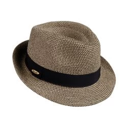 Bronte Trilby Zomerhoed Cellulose Mix Naturel En Zwart Mix