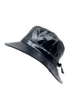 Mida Regenhoed PU Lak Zwart